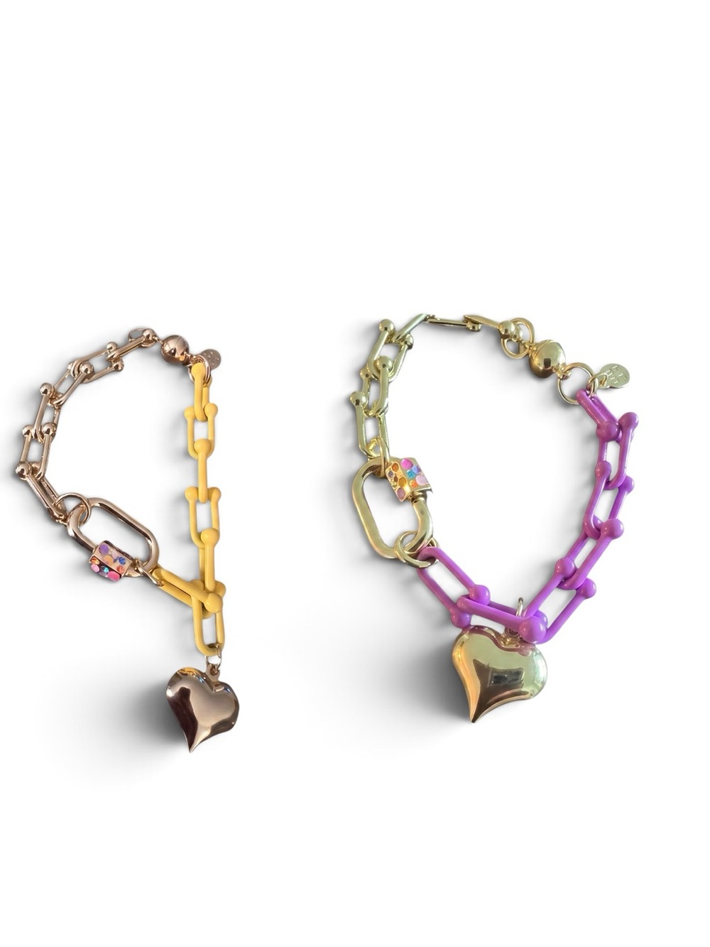 Melania Clara Melissa Yellow and gold daisy and Orchid chain bracelet NEW (2)